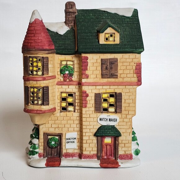 NOMA Dickensville Village DOCTOR OFFICE, WATCH MAKER Lighted House Christmas - Picture 2 of 10